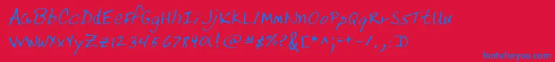 Lehn217-fontti – siniset fontit punaisella taustalla