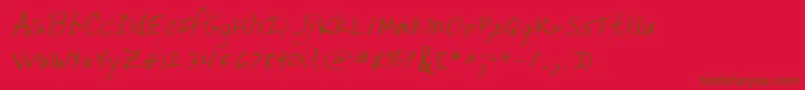 Lehn217 Font – Brown Fonts on Red Background