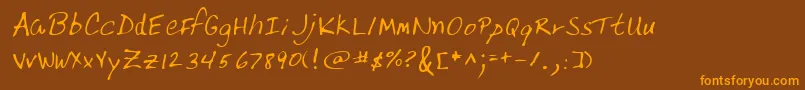 Lehn217 Font – Orange Fonts on Brown Background
