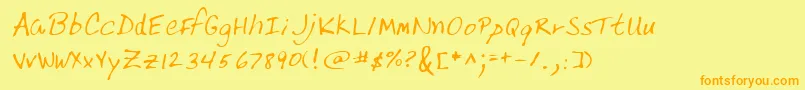 Lehn217 Font – Orange Fonts on Yellow Background