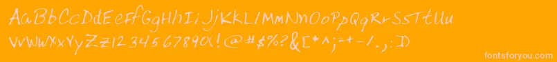 Lehn217 Font – Pink Fonts on Orange Background