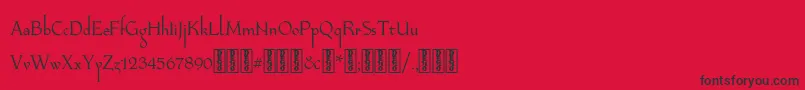 フォントLongaibericaDemo – 赤い背景に黒い文字