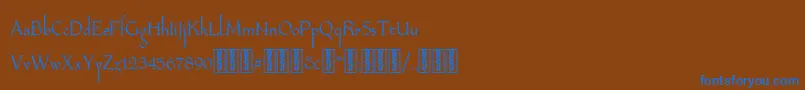 LongaibericaDemo Font – Blue Fonts on Brown Background