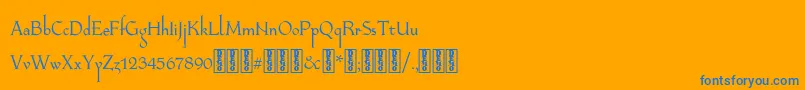 LongaibericaDemo Font – Blue Fonts on Orange Background