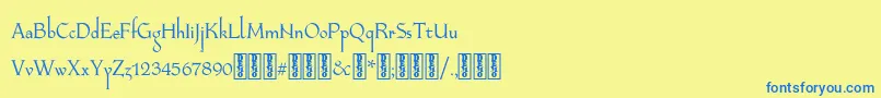 LongaibericaDemo Font – Blue Fonts on Yellow Background