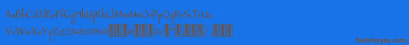 LongaibericaDemo Font – Brown Fonts on Blue Background