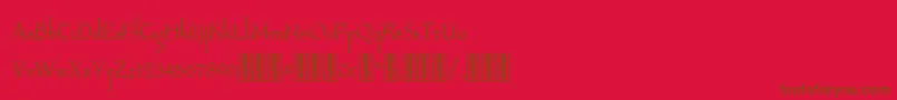 LongaibericaDemo-Schriftart – Braune Schriften auf rotem Hintergrund