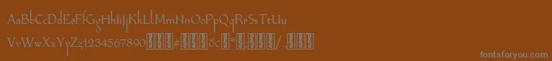 Шрифт LongaibericaDemo – серые шрифты на коричневом фоне