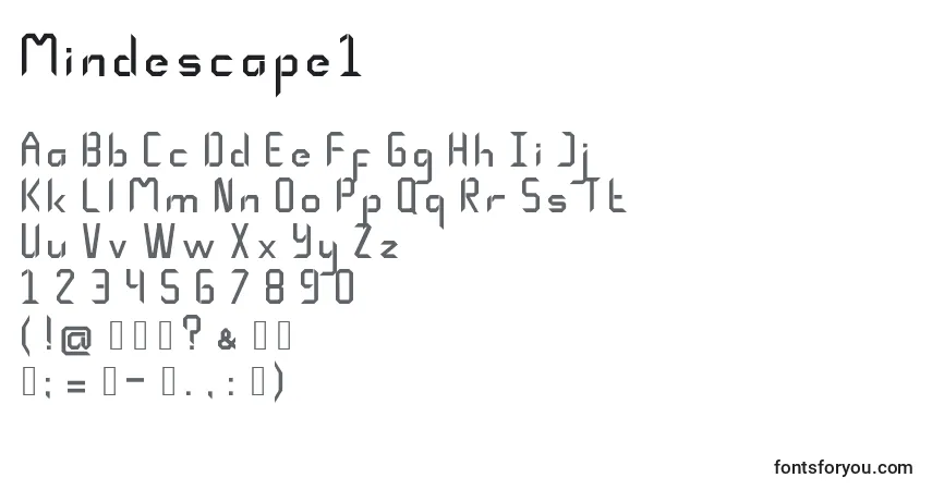 Schriftart Mindescape1 – Alphabet, Zahlen, spezielle Symbole