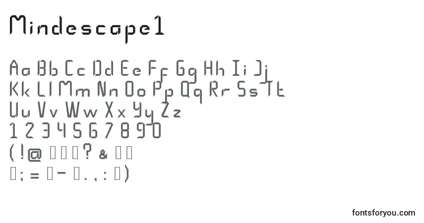 A fonte Mindescape1 – alfabeto, números, caracteres especiais