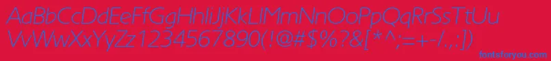 TornadothincItalic Font – Blue Fonts on Red Background