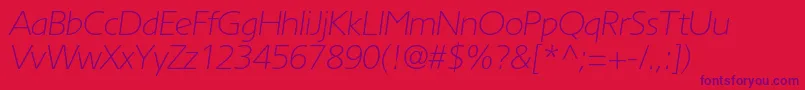 TornadothincItalic Font – Purple Fonts on Red Background