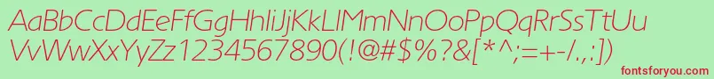 TornadothincItalic Font – Red Fonts on Green Background