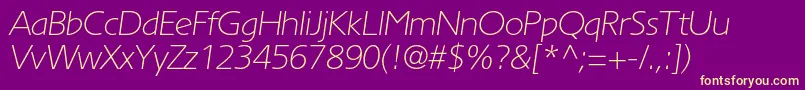 TornadothincItalic-Schriftart – Gelbe Schriften auf violettem Hintergrund