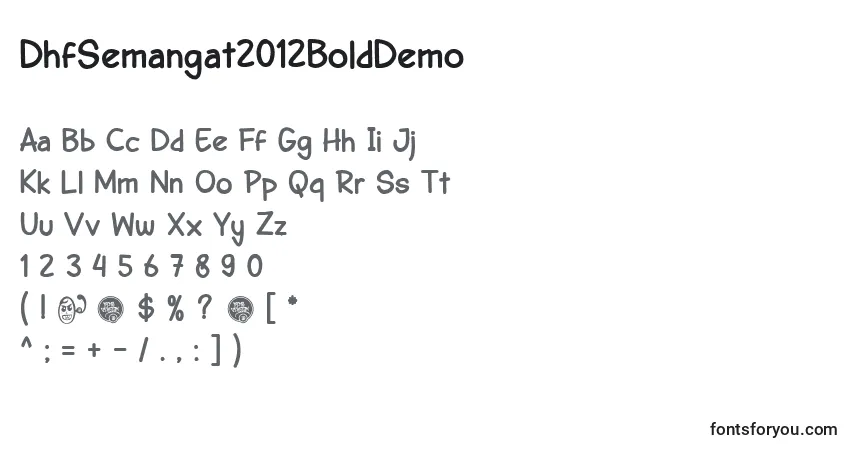 Schriftart DhfSemangat2012BoldDemo – Alphabet, Zahlen, spezielle Symbole