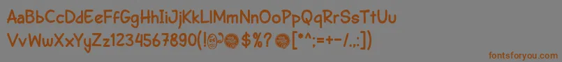 Шрифт DhfSemangat2012BoldDemo – коричневые шрифты на сером фоне