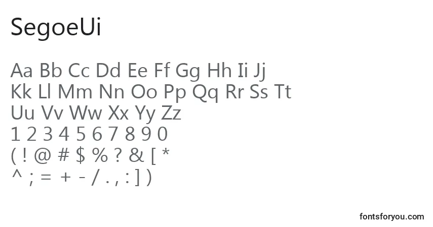 SegoeUi Font – alphabet, numbers, special characters