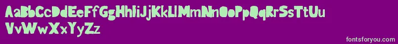 GagailleSeconde Font – Green Fonts on Purple Background