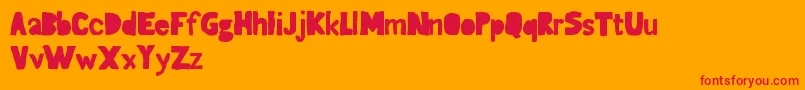 GagailleSeconde-Schriftart – Rote Schriften auf orangefarbenem Hintergrund
