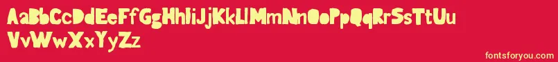 GagailleSeconde Font – Yellow Fonts on Red Background