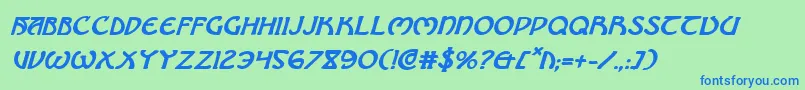 Brinathynbi Font – Blue Fonts on Green Background