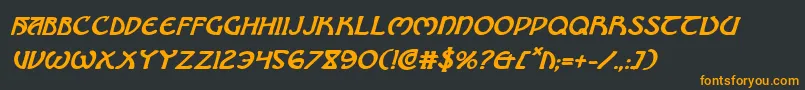 Шрифт Brinathynbi – оранжевые шрифты на чёрном фоне