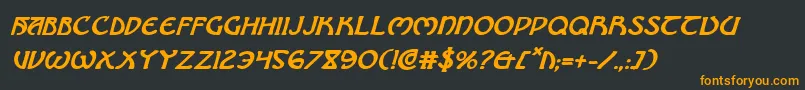 フォントBrinathynbi – 黒い背景にオレンジの文字