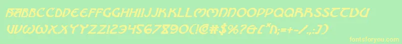 Brinathynbi Font – Yellow Fonts on Green Background