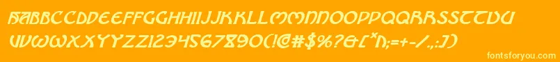 Brinathynbi Font – Yellow Fonts on Orange Background