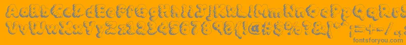 MckloudStorm-Schriftart – Graue Schriften auf orangefarbenem Hintergrund