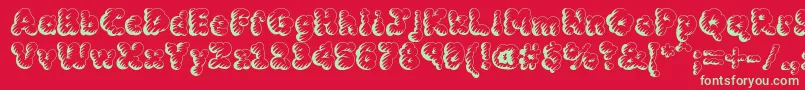 フォントMckloudStorm – 赤い背景に緑の文字