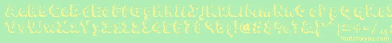フォントMckloudStorm – 黄色の文字が緑の背景にあります