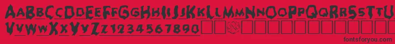 Ghoul ffy-Schriftart – Schwarze Schriften auf rotem Hintergrund