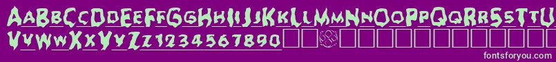 Ghoul ffy Font – Green Fonts on Purple Background