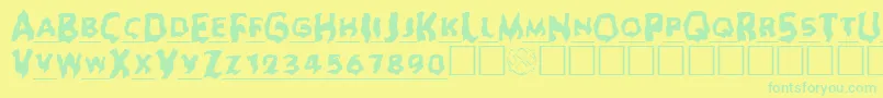 Шрифт Ghoul ffy – зелёные шрифты на жёлтом фоне