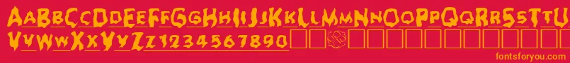 Ghoul ffy Font – Orange Fonts on Red Background