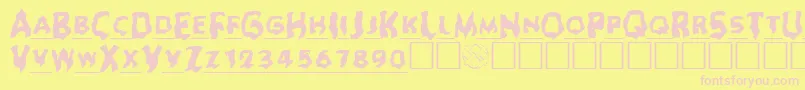 Ghoul ffy Font – Pink Fonts on Yellow Background