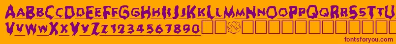 Ghoul ffy Font – Purple Fonts on Orange Background