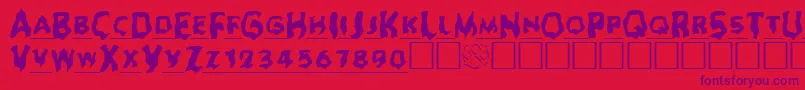Ghoul ffy Font – Purple Fonts on Red Background
