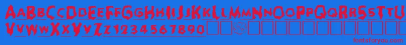 Ghoul ffy Font – Red Fonts on Blue Background