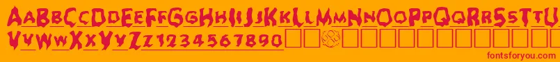 Czcionka Ghoul ffy – czerwone czcionki na pomarańczowym tle