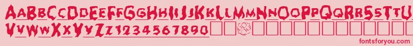 Ghoul ffy Font – Red Fonts on Pink Background