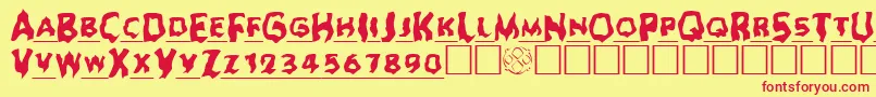 Ghoul ffy Font – Red Fonts on Yellow Background
