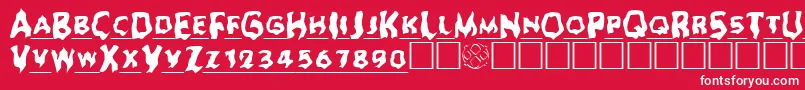Ghoul ffy Font – White Fonts on Red Background