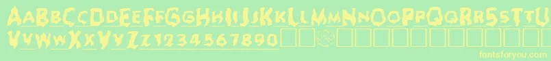 Ghoul ffy Font – Yellow Fonts on Green Background
