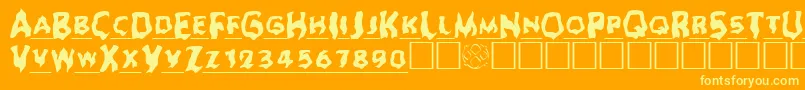 Ghoul ffy Font – Yellow Fonts on Orange Background