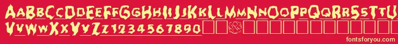 Ghoul ffy Font – Yellow Fonts on Red Background