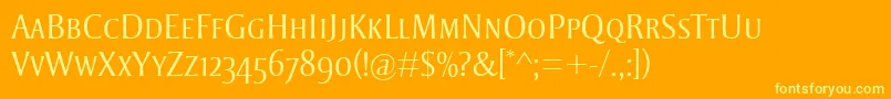 StrayhornMtScLight Font – Yellow Fonts on Orange Background