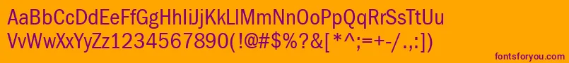 ItcFranklinGothicLtBookCondensed Font – Purple Fonts on Orange Background
