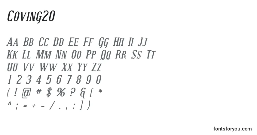 Coving20-fontti – aakkoset, numerot, erikoismerkit